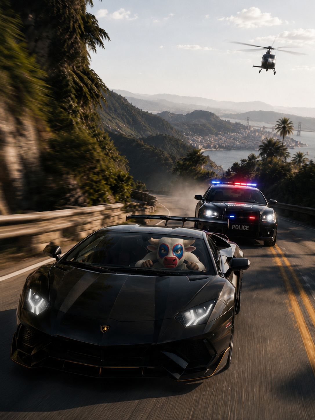 Bull chase